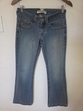 Hydraulic Women's Medium Blue Flare Jeans with Stud Details